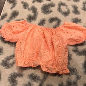 Off the shoulder cropped blouse